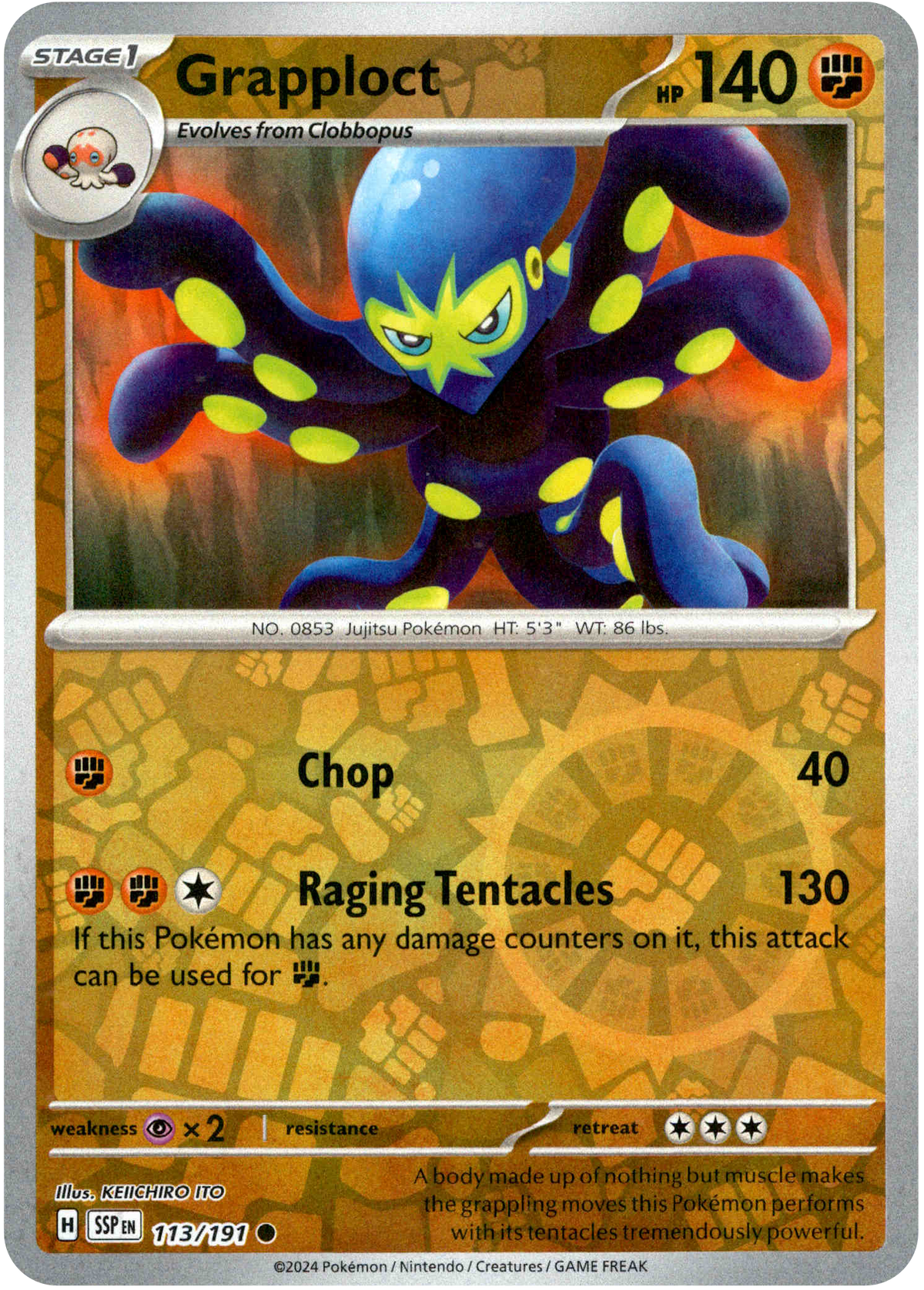 Grapploct - 113/191 - Surging Sparks - Reverse Holo - Card Cavern