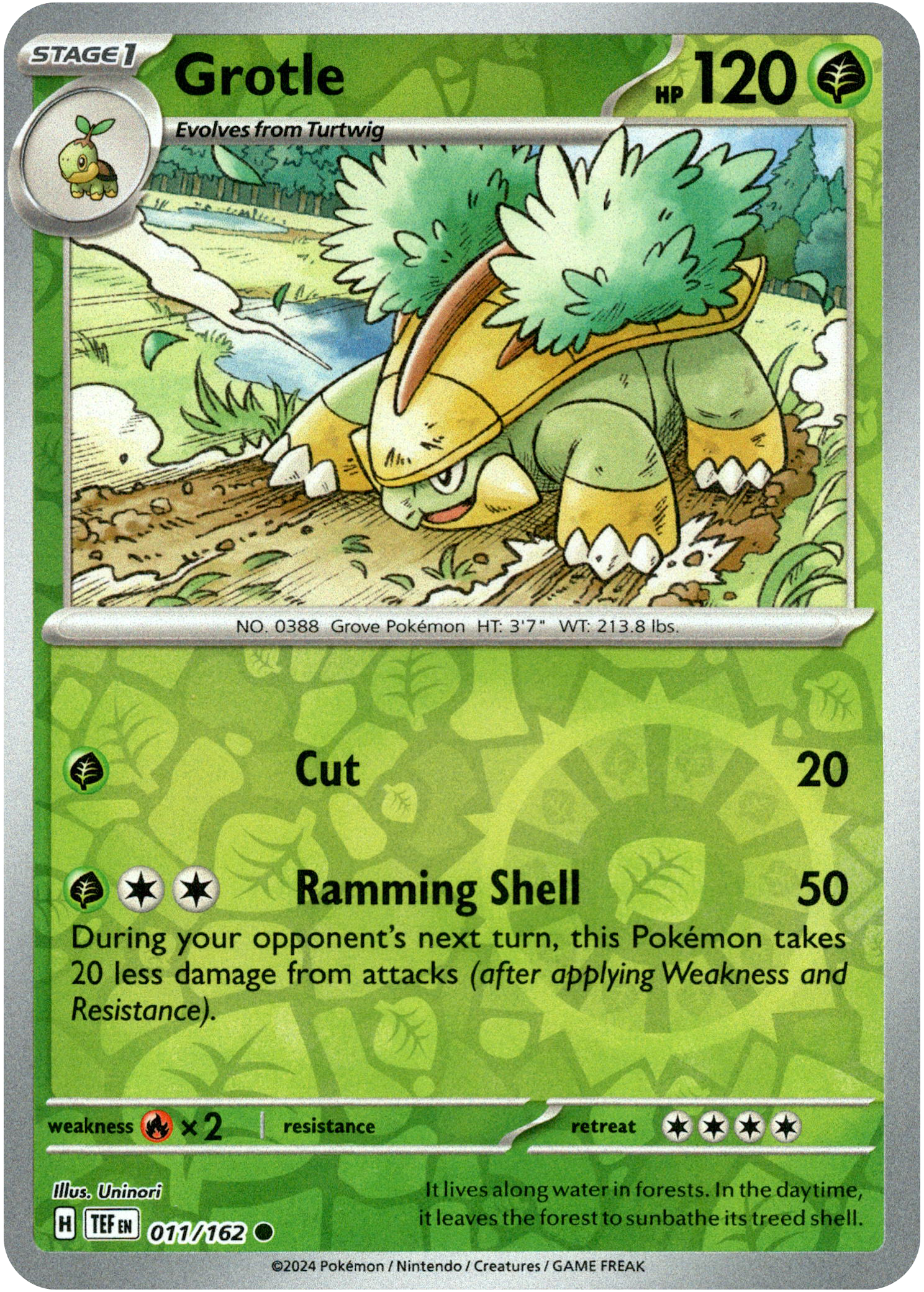 Grotle - 011/162 - Temporal Forces - Reverse Holo - Card Cavern