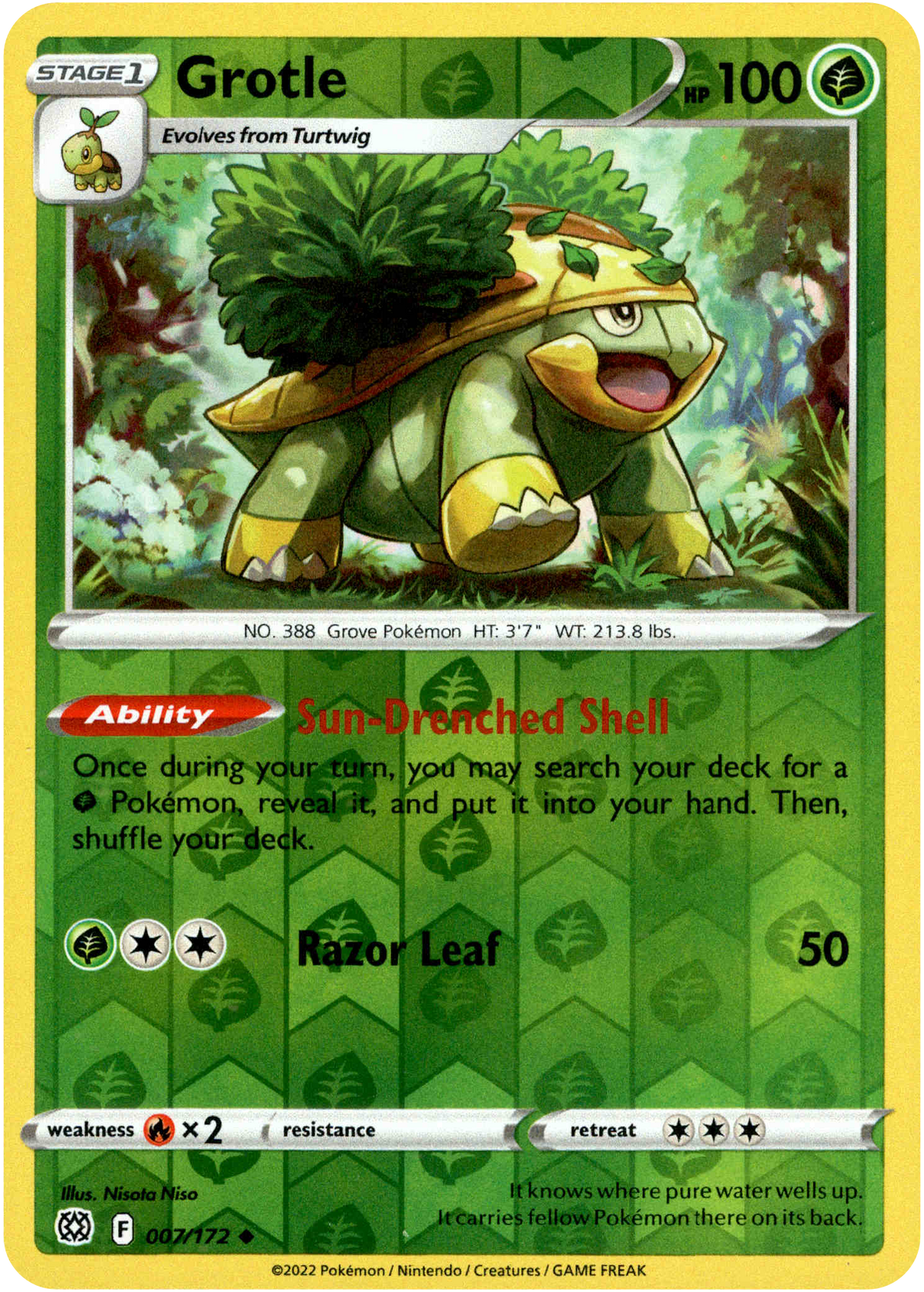 Grotle - 007/172 - Brilliant Stars - Reverse Holo - Card Cavern