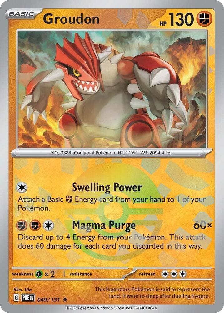 Groudon (Poke Ball Pattern) - 049/131 - Prismatic Evolutions - Holo - Card Cavern