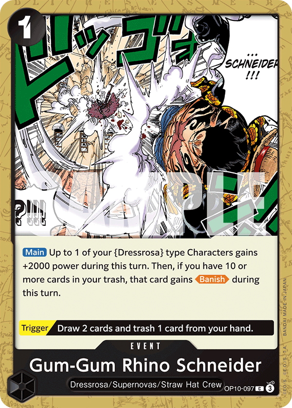 Gum-Gum Rhino Schneider - OP10-097 C - Royal Blood - Card Cavern