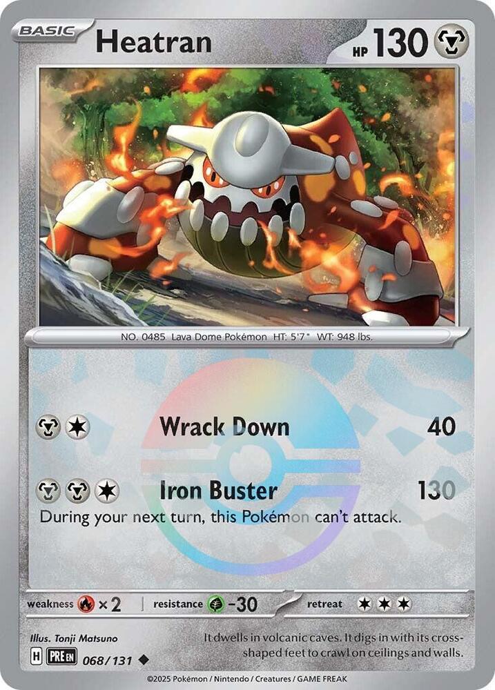 Heatran (Poke Ball Pattern) - 068/131 - Prismatic Evolutions - Holo - Card Cavern