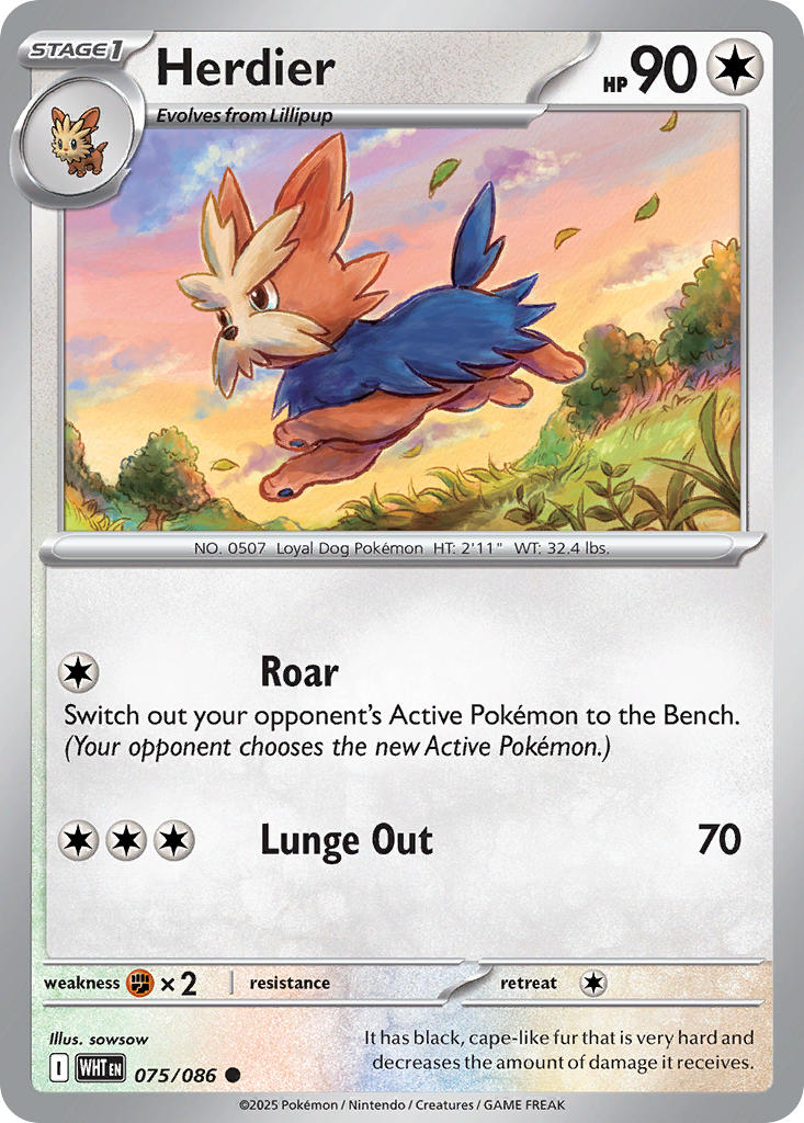 Herdier - 075/086 - White Flare - Card Cavern