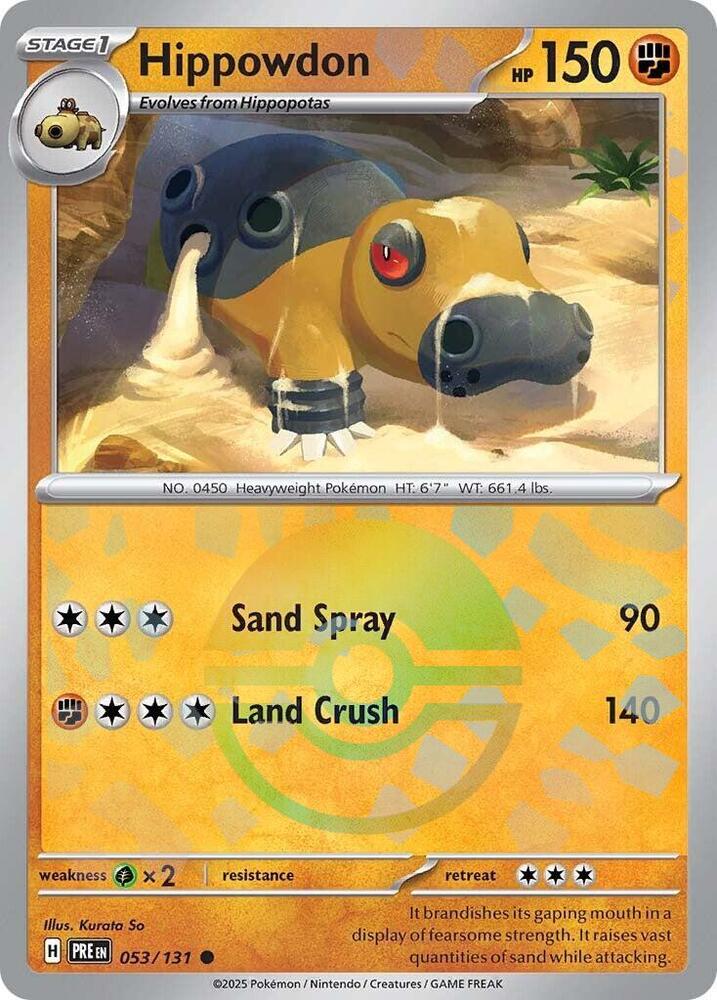 Hippowdon (Poke Ball Pattern) - 053/131 - Prismatic Evolutions - Holo - Card Cavern