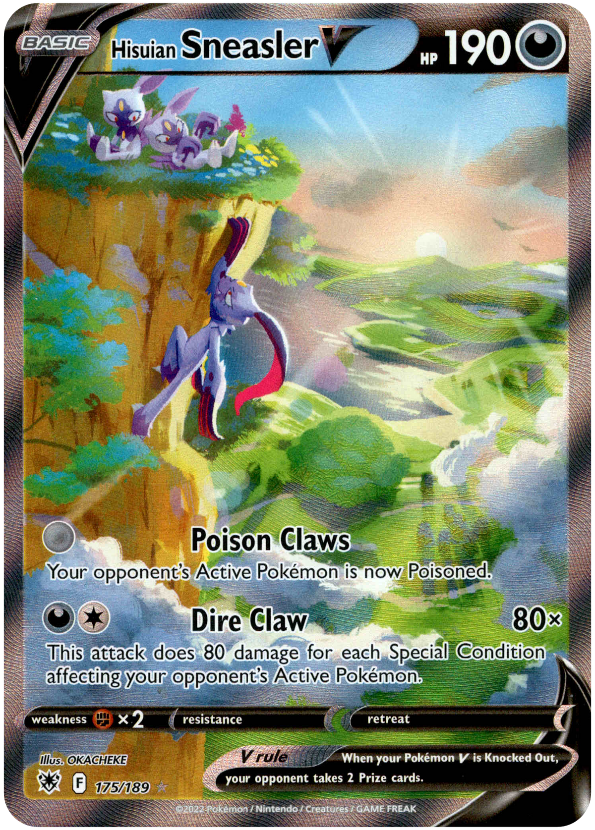 Hisuian Sneasler V Alternate Art - 175/189 - Astral Radiance - Holo - Card Cavern