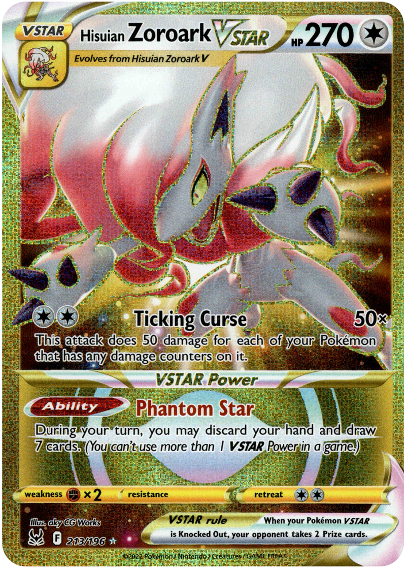 Hisuian Zoroark VSTAR Alternate Art Secret Rare - 213/196