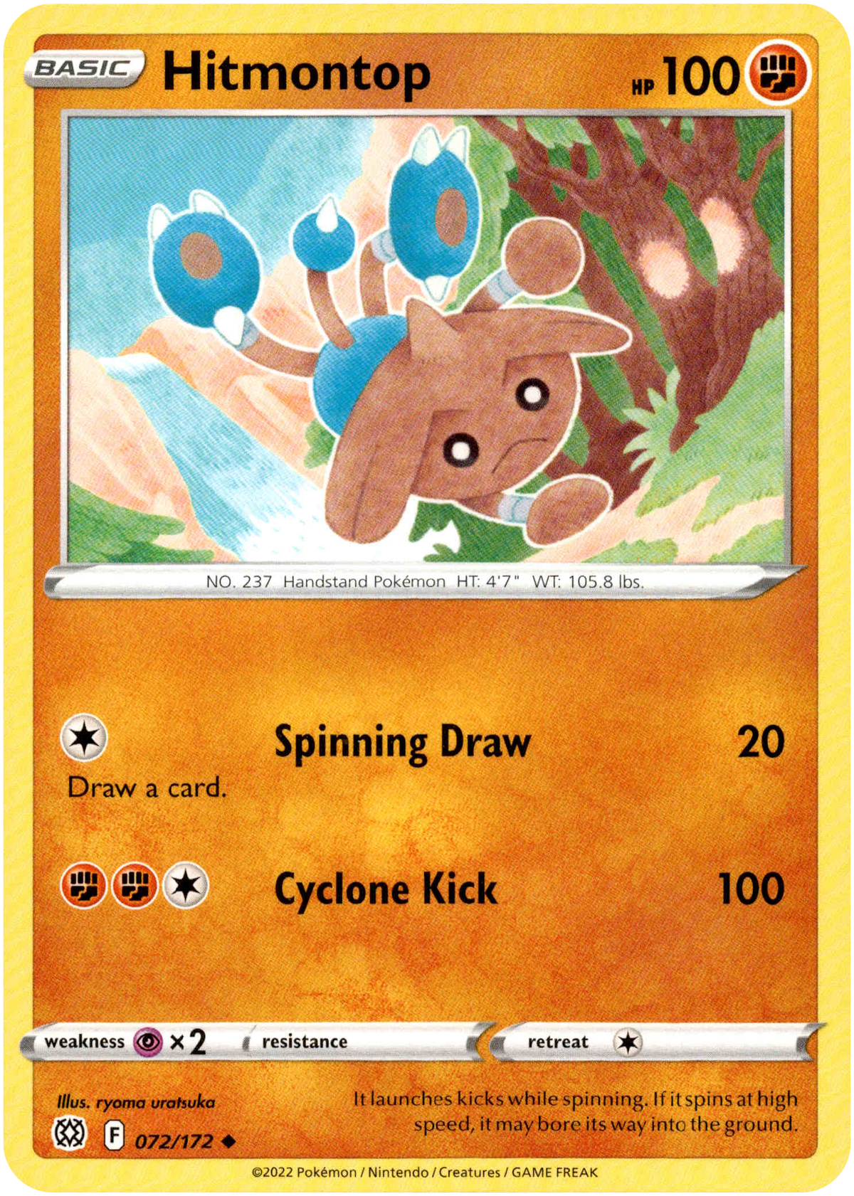 Hitmontop - 072/172 - Brilliant Stars - Card Cavern