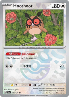 Hoothoot (Master Ball Pattern) - 077/131 - Prismatic Evolutions - Holo - Card Cavern