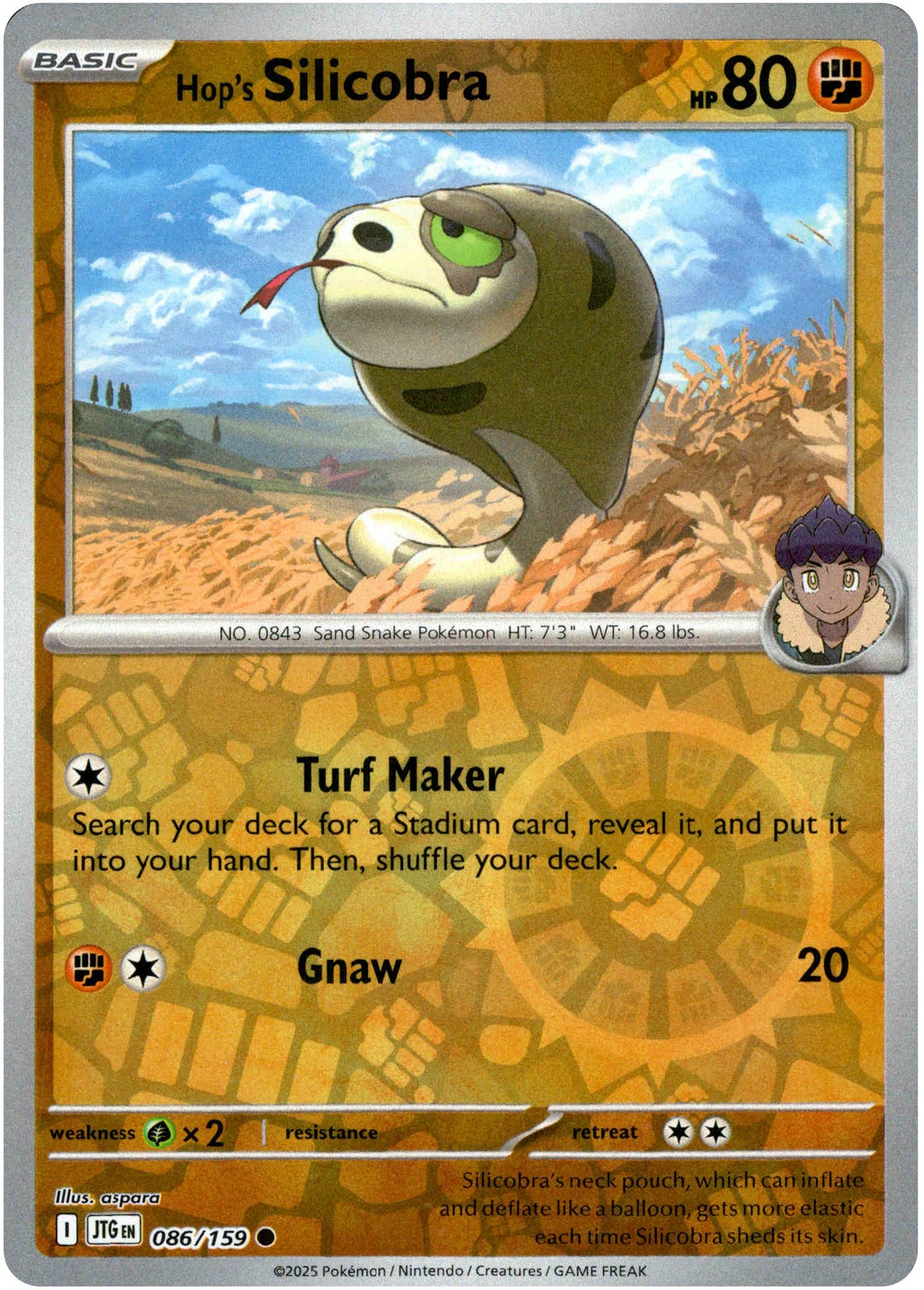 Hop's Silicobra - 086/159 - Journey Together - Reverse Holo - Card Cavern