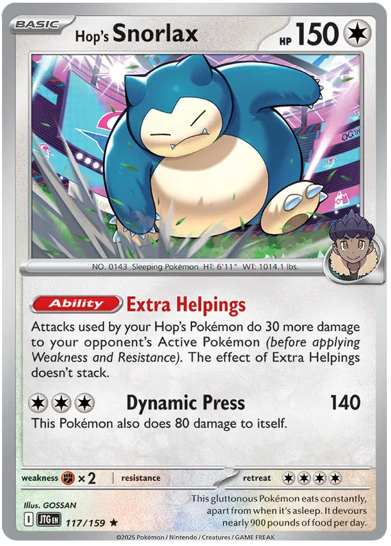 Hop's Snorlax - 117/159 - Journey Together - Holo - Card Cavern