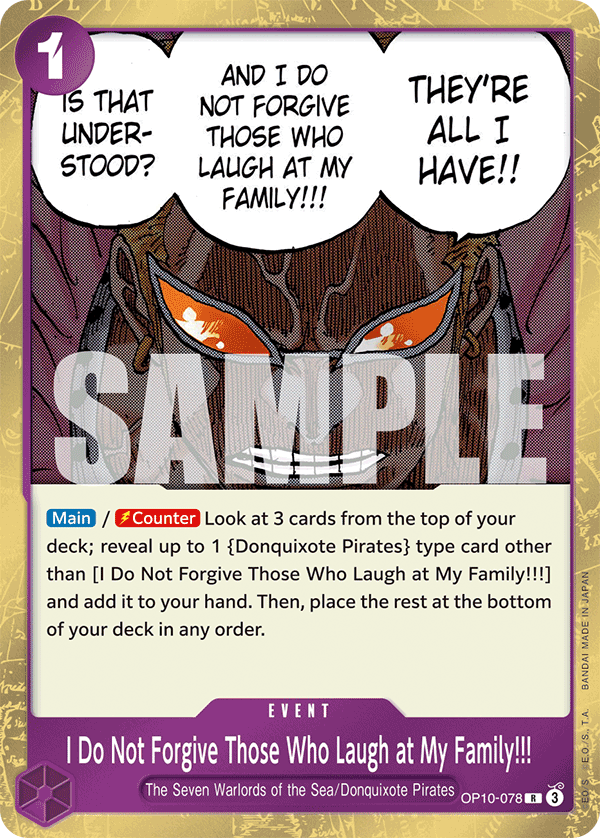 I Do Not Forgive Those Who Laugh at My Family!!! - OP10-078 R - Royal Blood - Foil - Card Cavern