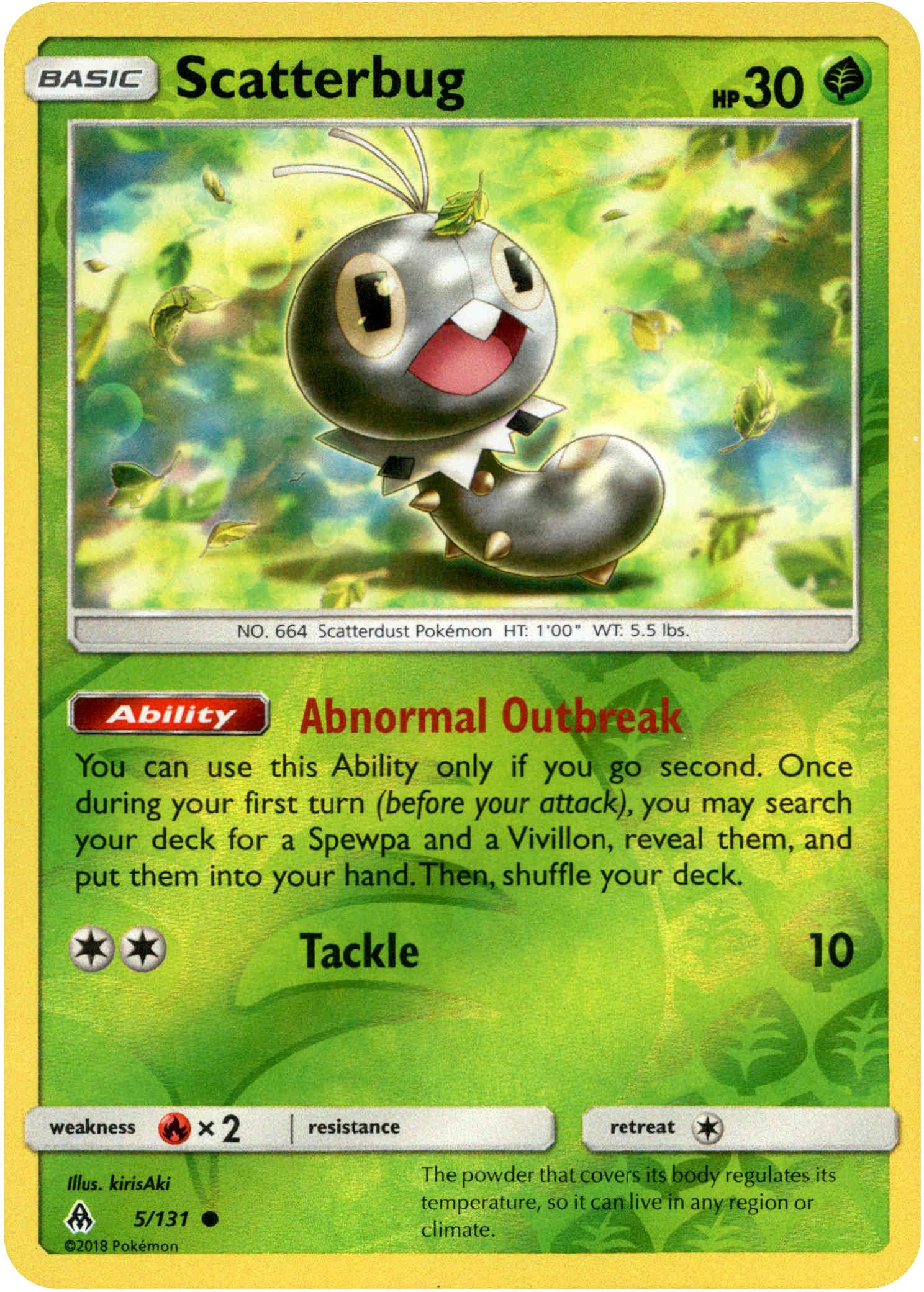 Scatterbug - 5/131 - Forbidden Light - Reverse Holo - Card Cavern