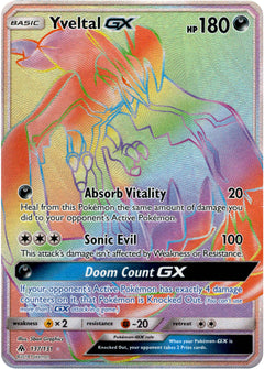 Yveltal GX Hyper Rare - 137/131 - Forbidden Light - Holo - Card Cavern