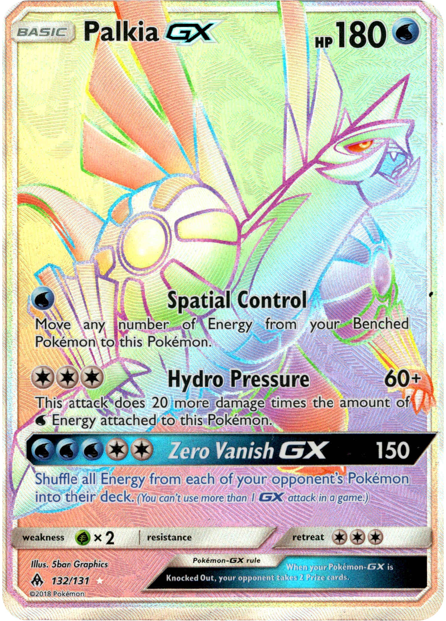 Palkia GX Hyper Rare - 132/131 - Forbidden Light - Holo - Card Cavern