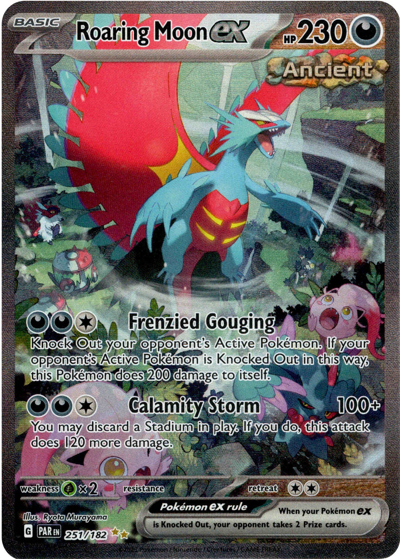 roaring moon holographic card Roaring Moon ex - 251/182 - Paradox Rift