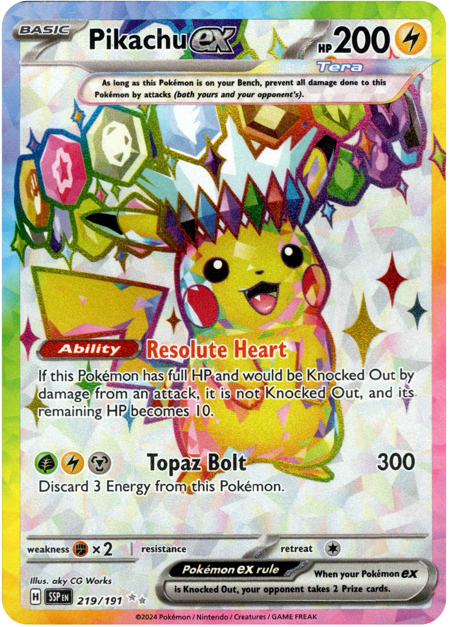 Pikachu ex - 219/191 - Surging Sparks - Holo - Card Cavern