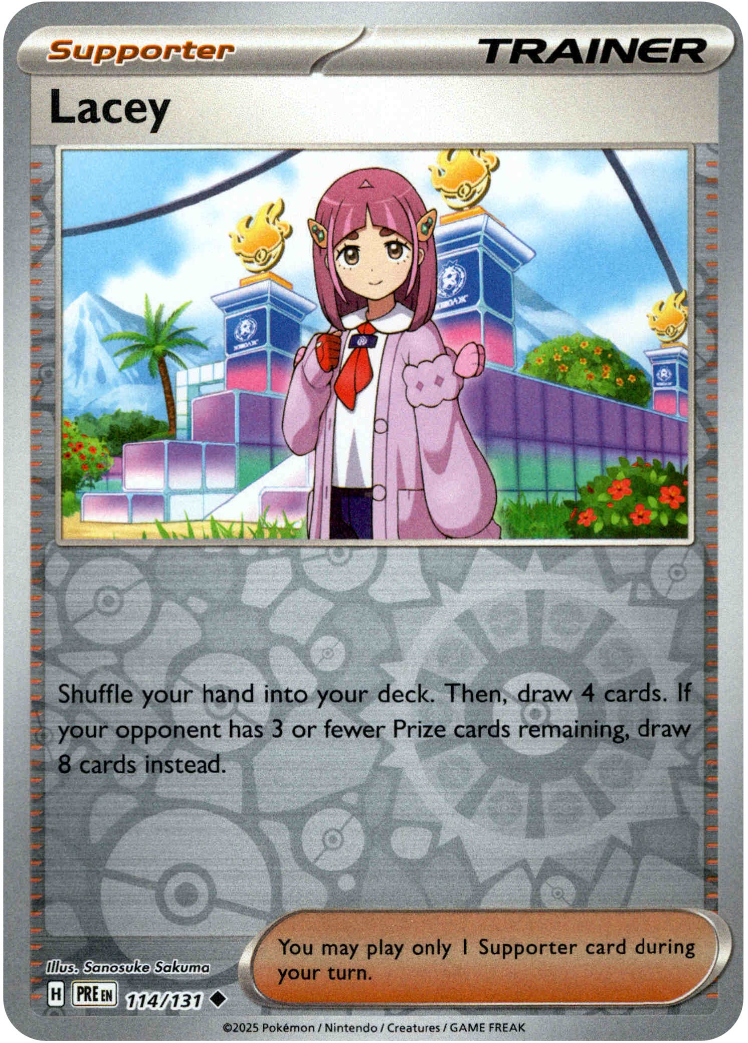 Lacey - 114/131 - Prismatic Evolutions - Reverse Holo - Card Cavern