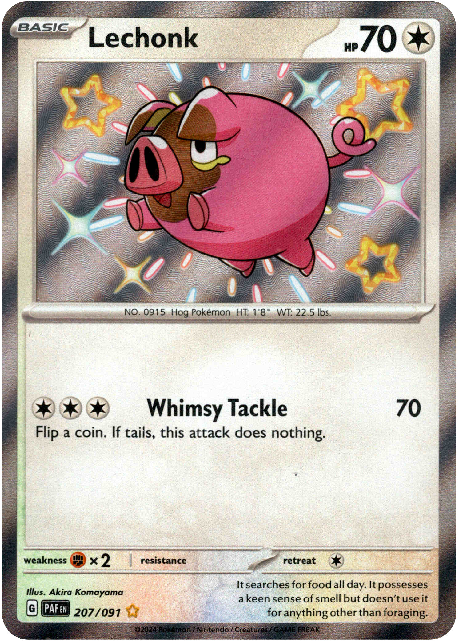 Lechonk - 207/091 - Paldean Fates - Holo - Card Cavern