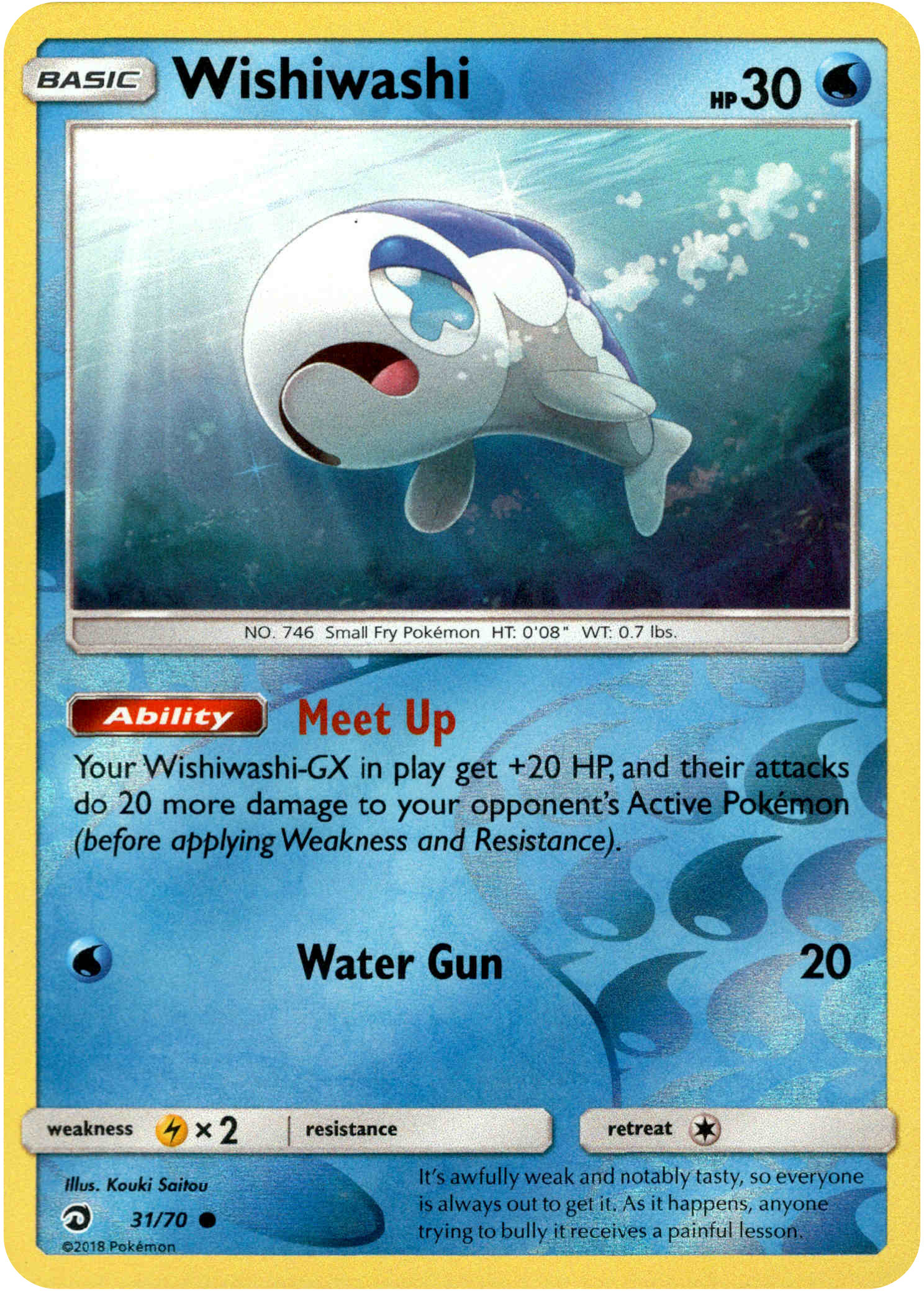 Wishiwashi - 31/70 - Dragon Majesty - Reverse Holo - Card Cavern