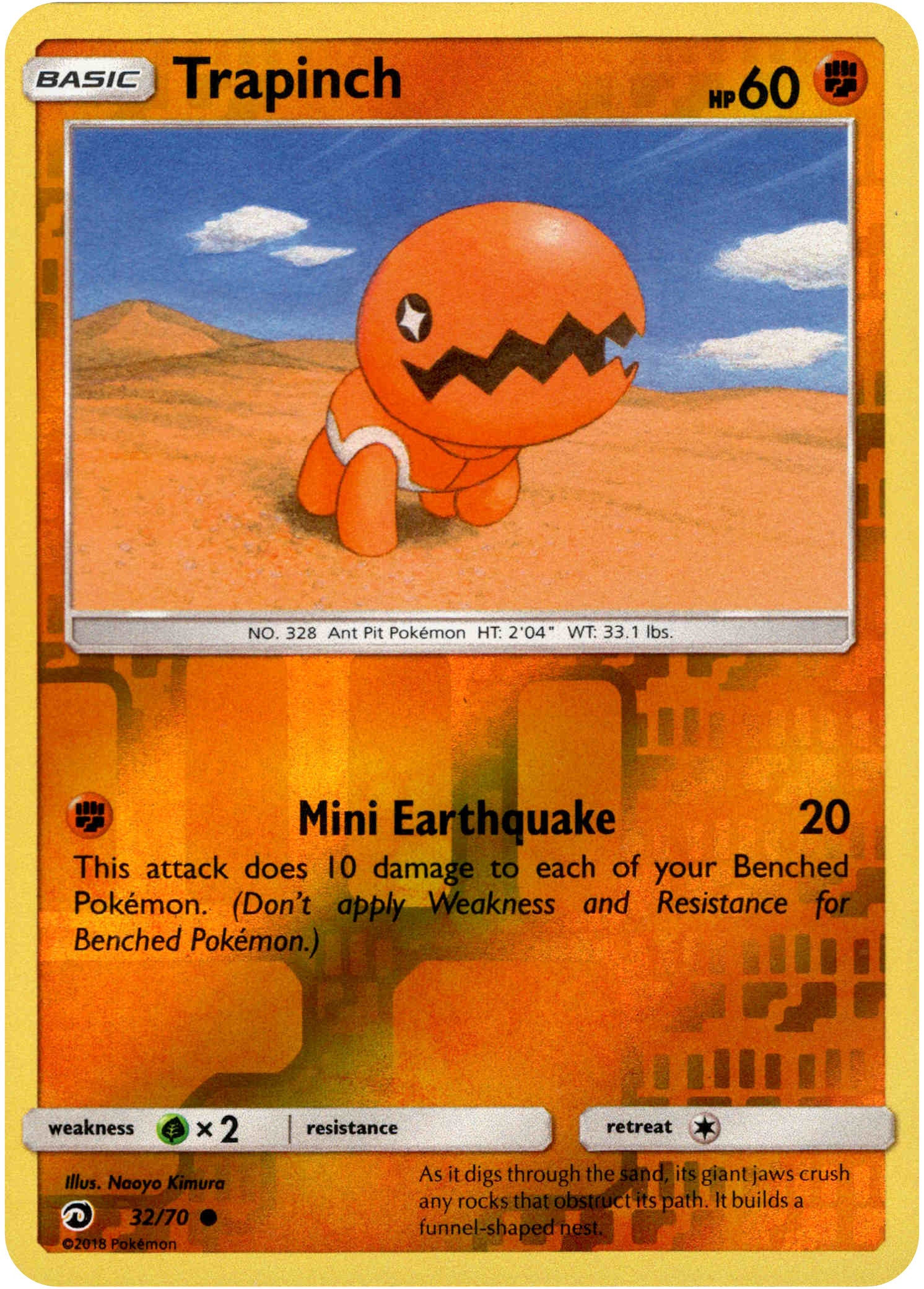Trapinch - 32/70 - Dragon Majesty - Reverse Holo - Card Cavern