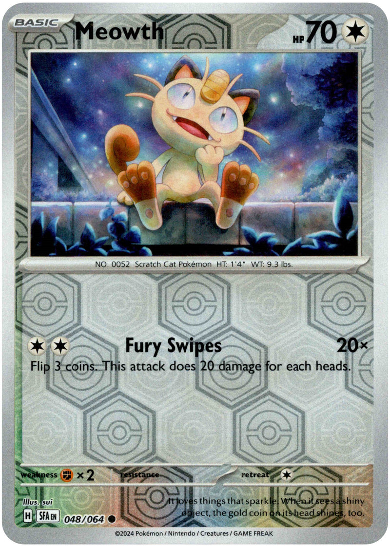 Meowth - 048/064 - Shrouded Fable - Reverse Holo Card Cavern Trading Cards, LLC Meowth - 048/064 - Shrouded Fable - Reverse Holo Card Cavern Trading Cards, LLC