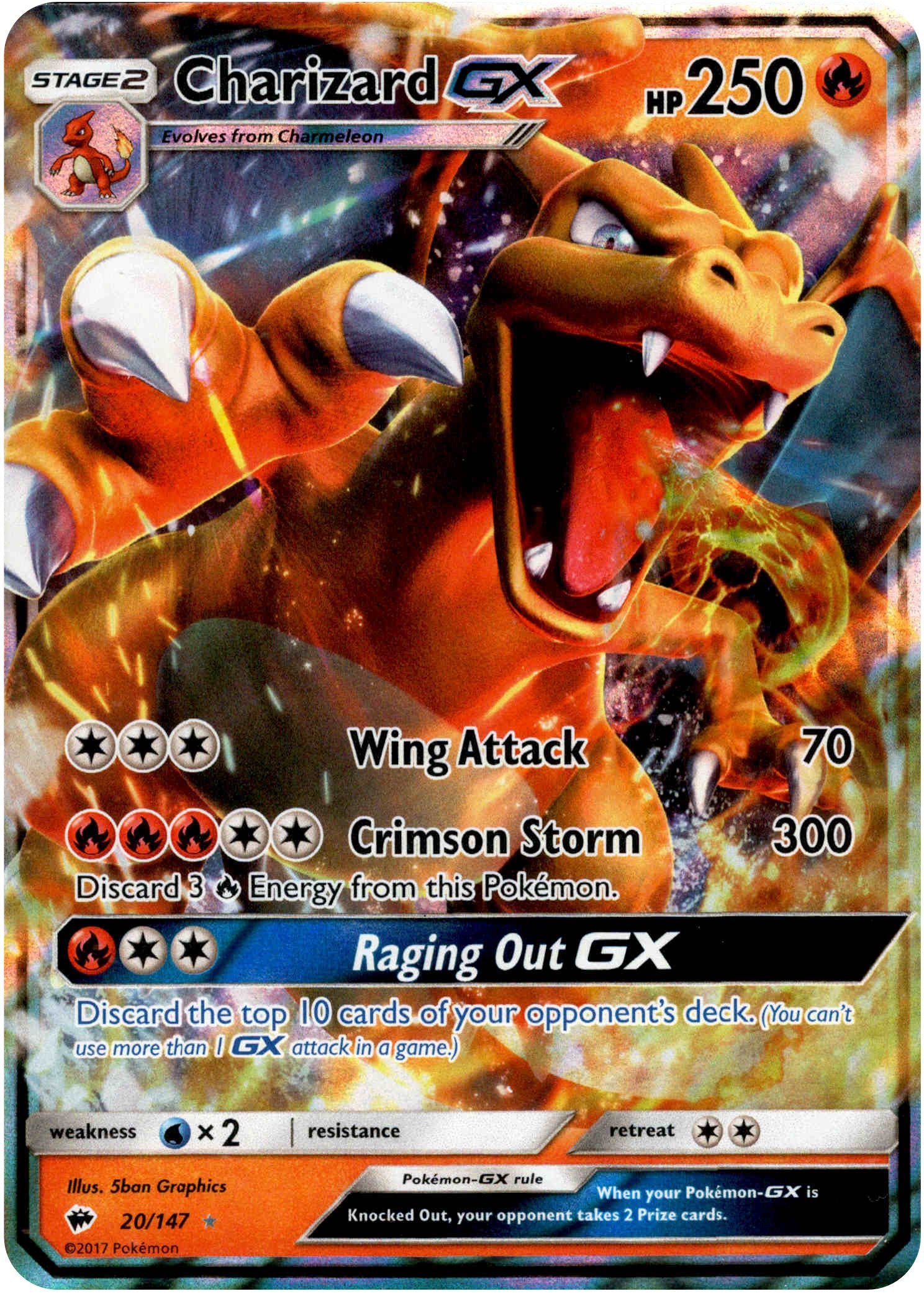 Charizard GX - 20/147 - Burning Shadows - Holo - Card Cavern