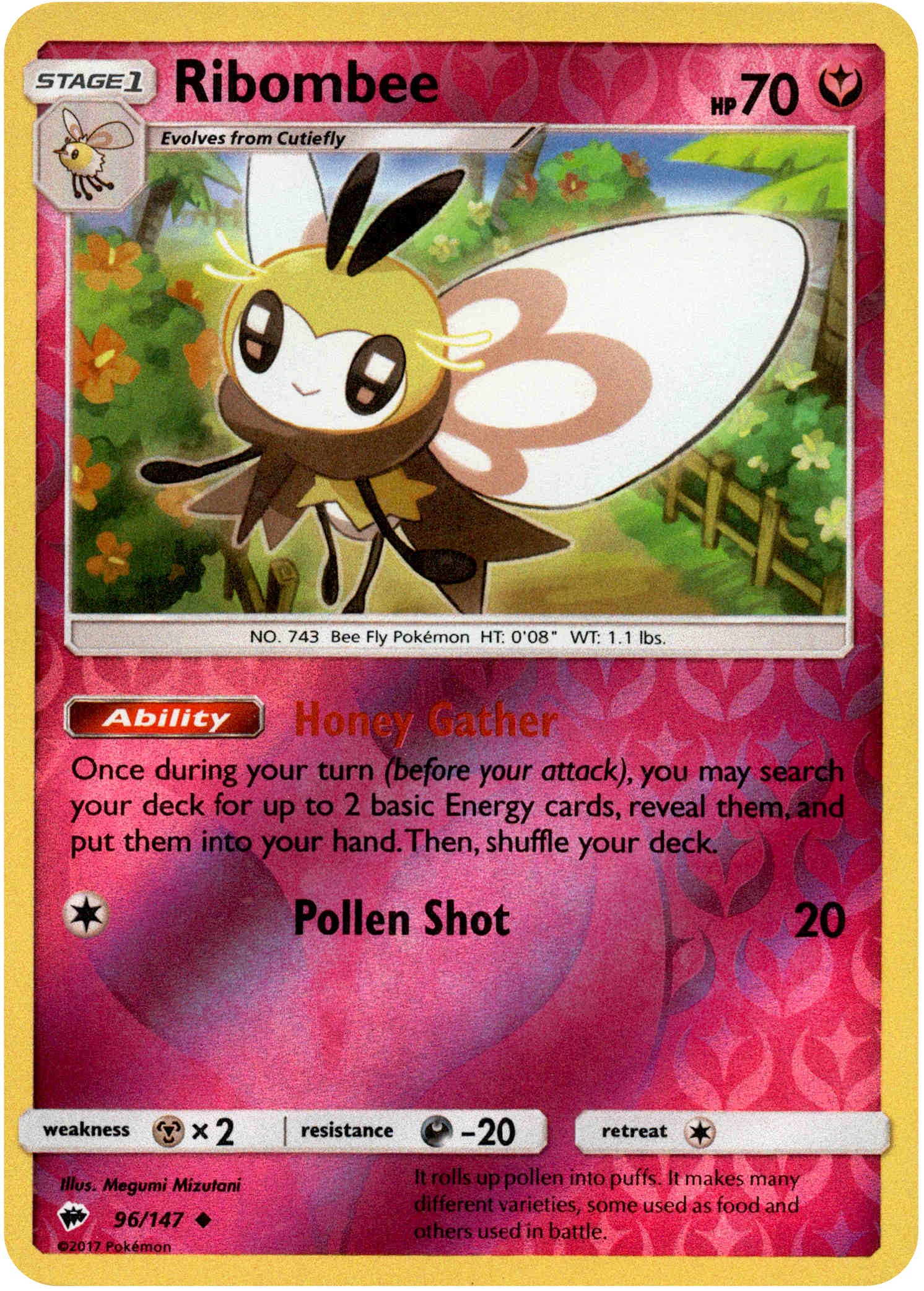 Ribombee - 96/147 - Burning Shadows - Reverse Holo - Card Cavern