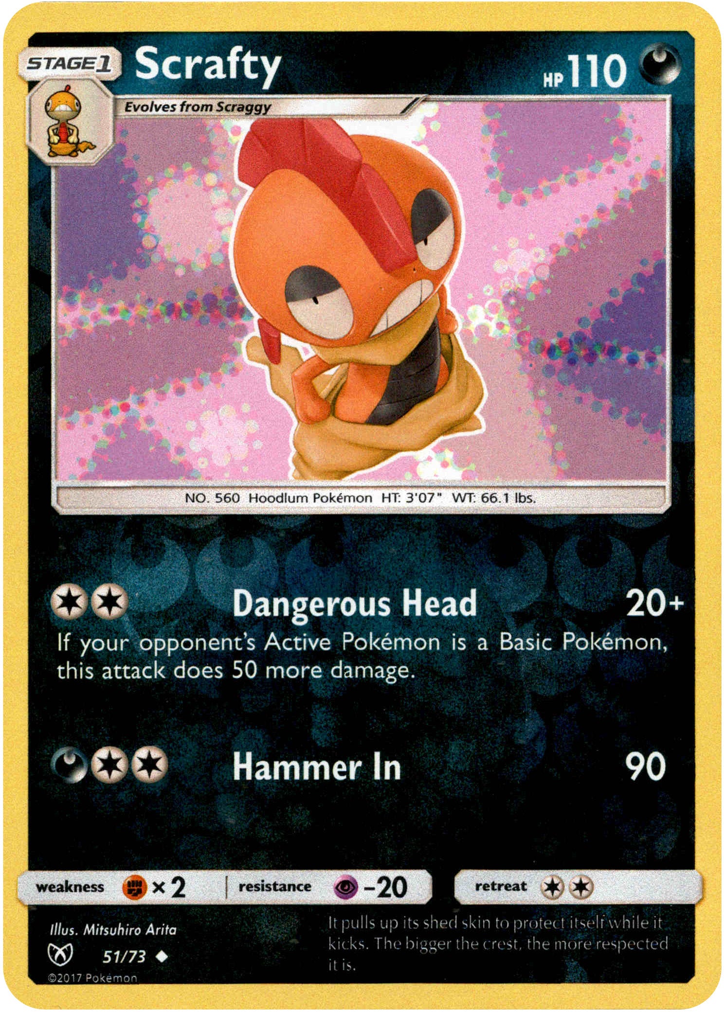Scrafty - 51/73 - Shining Legends - Reverse Holo - Card Cavern