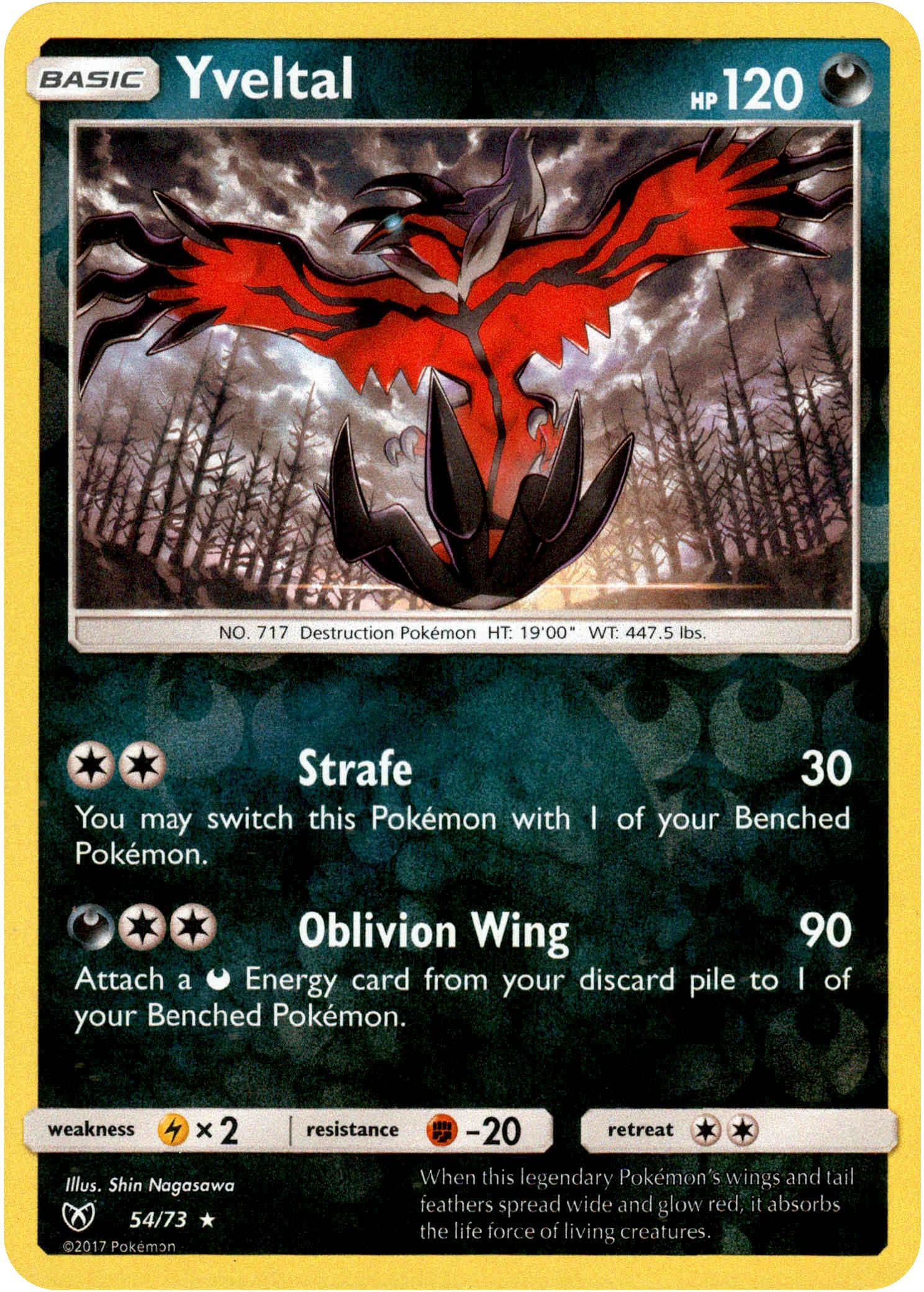 Yveltal - 54/73 - Shining Legends - Reverse Holo - Card Cavern