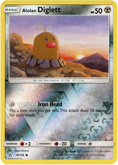 Alolan Diglett - 78/156 - Ultra Prism - Reverse Holo - Card Cavern