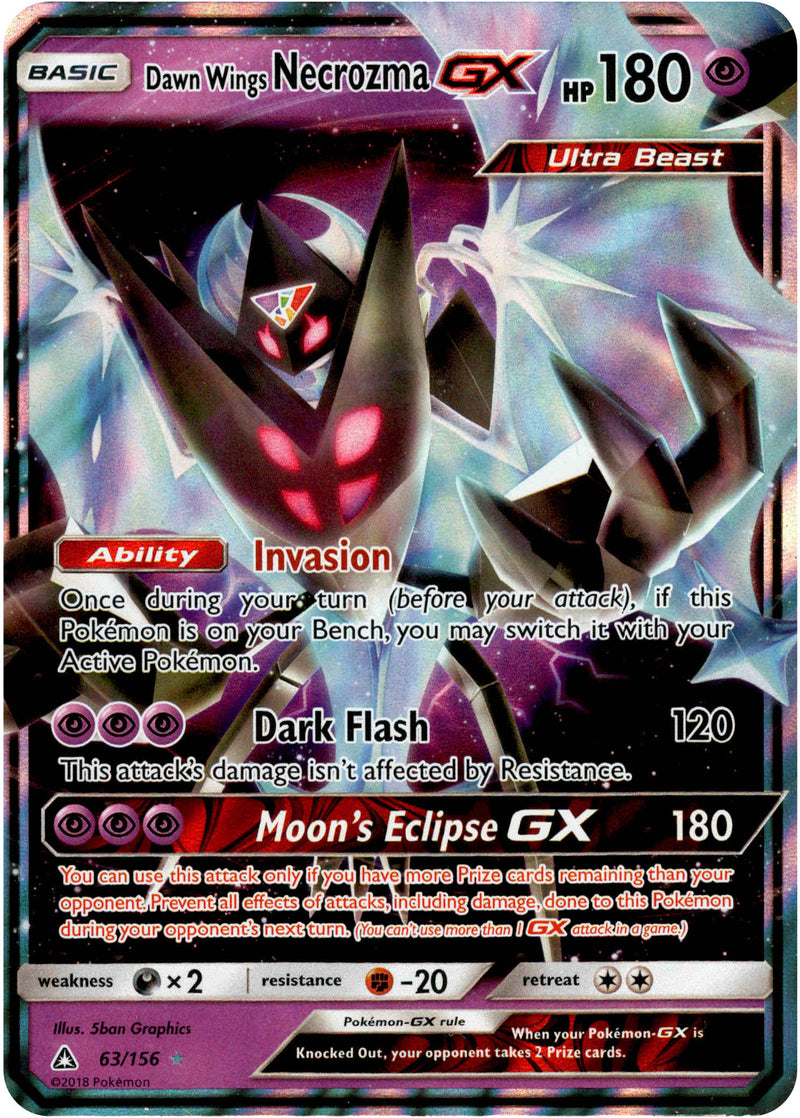 Pokemon Sun & Moon Ultra Prism Ultra Rare Dawn Wings Necrozma GX #63 Pokemon Sun & Moon Ultra Prism Ultra Rare Dawn Wings Necrozma GX #63