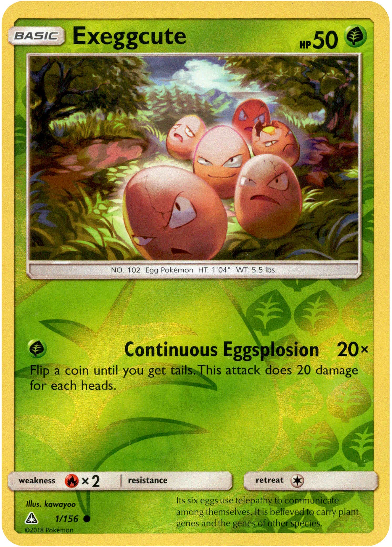 Exeggcute - 1/156 - Ultra Prism - Reverse Holo - Card Cavern