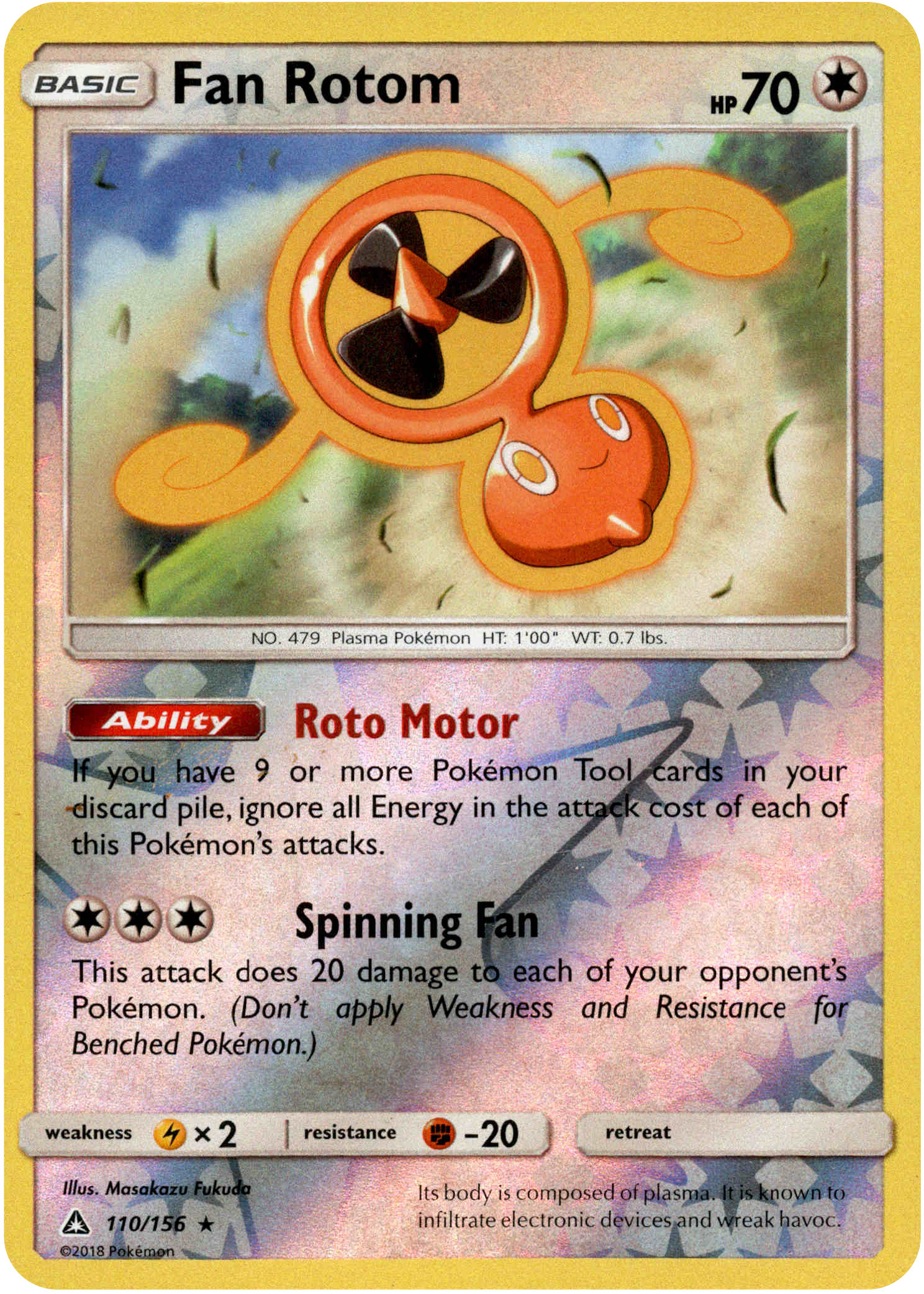 Fan Rotom - 110/156 - Ultra Prism - Reverse Holo - Card Cavern