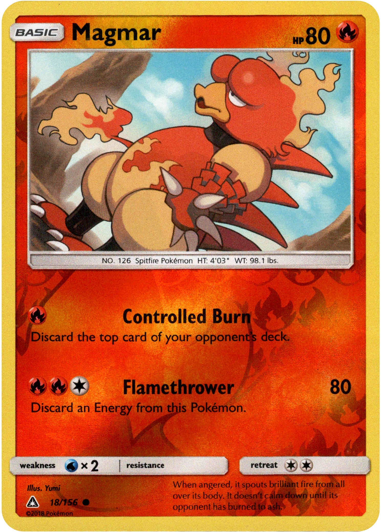 Magmar - 18/156 - Ultra Prism - Reverse Holo - Card Cavern