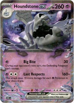 Houndstone ex - 102/197 - Obsidian Flames - Holo - Card Cavern
