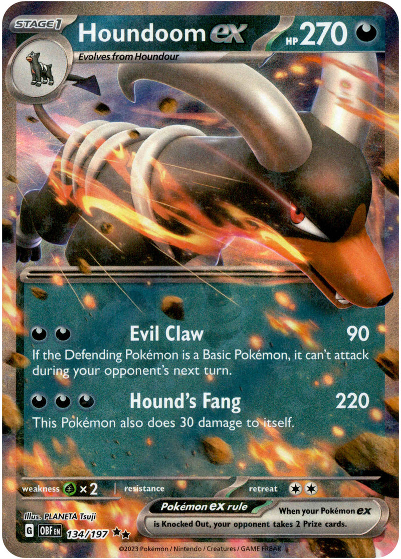 Pokemon Trading Card Game Obsidian Flames Double Rare Houndoom ex #134