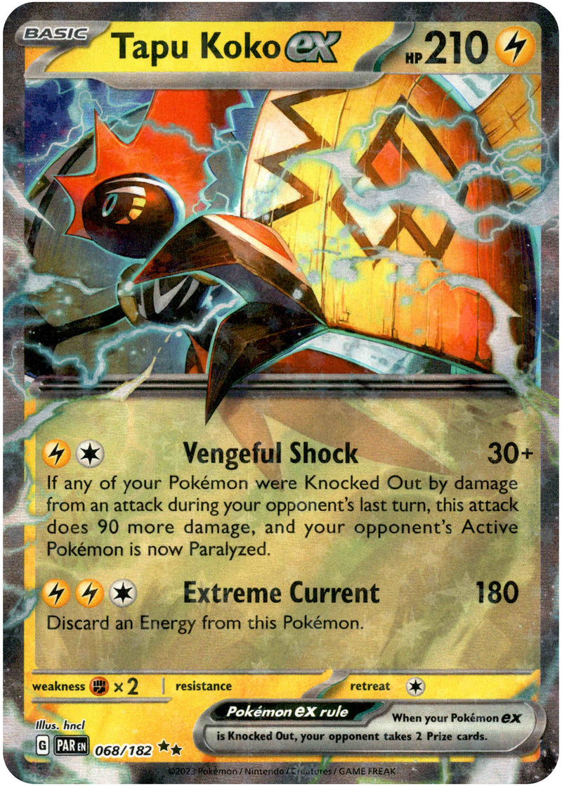 Pokemon Ex Cards Tapu Koko Ex - 222/182 - Paradox Rift - Holo
