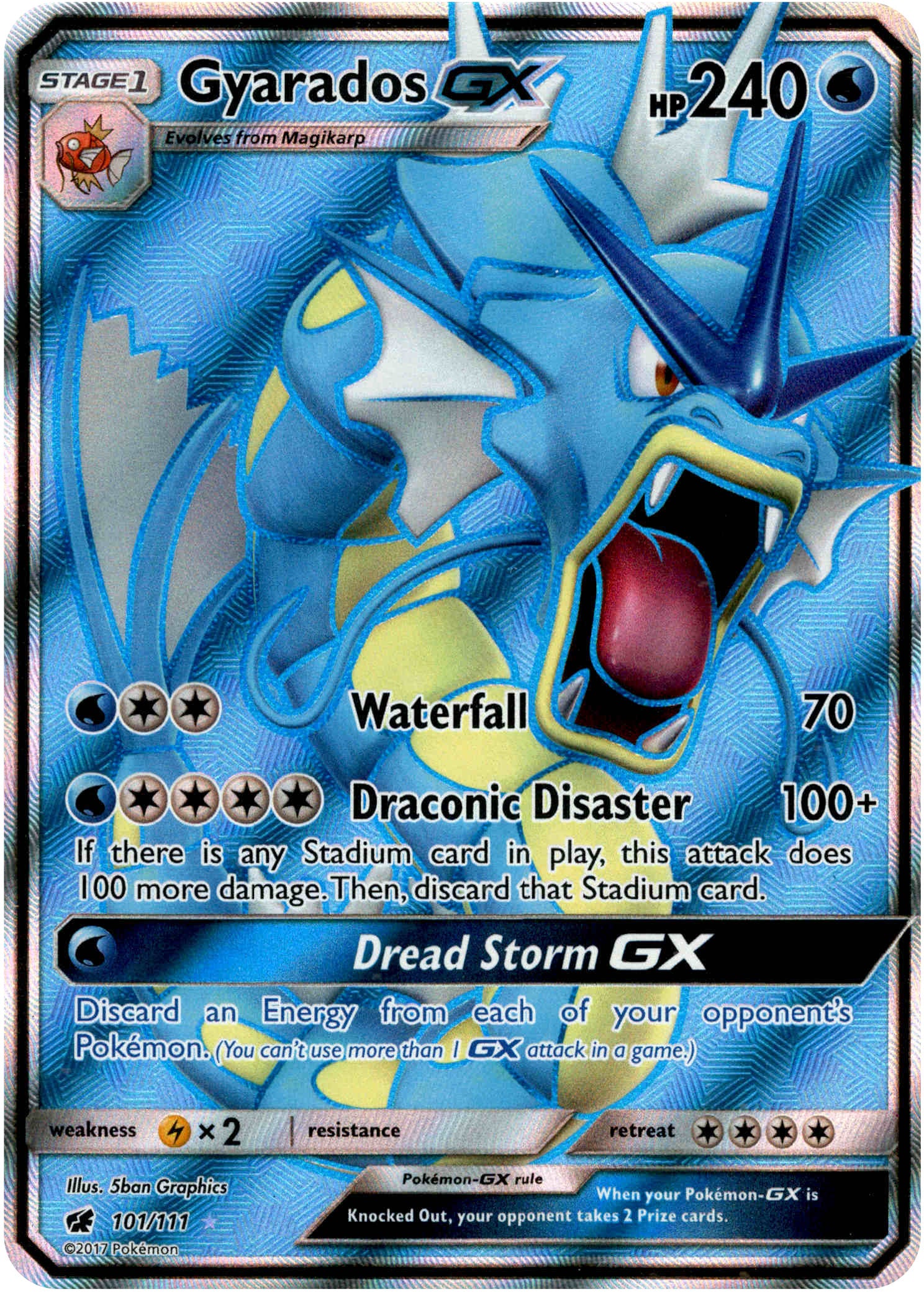 Gyarados GX Full Art - 101/111 - Crimson Invasion - Holo