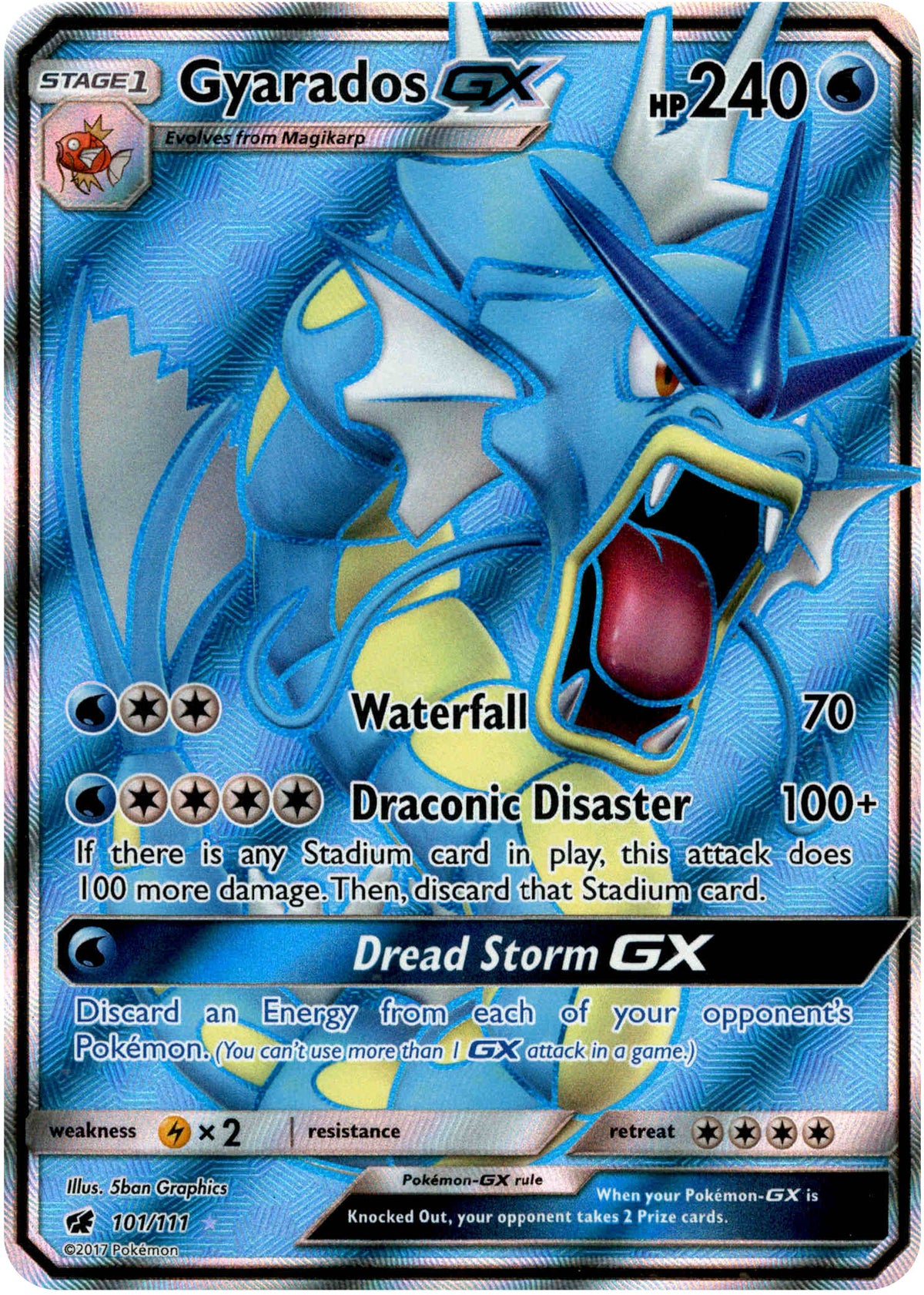 Gyarados GX Full Art - 101/111 - Crimson Invasion - Holo - Card Cavern