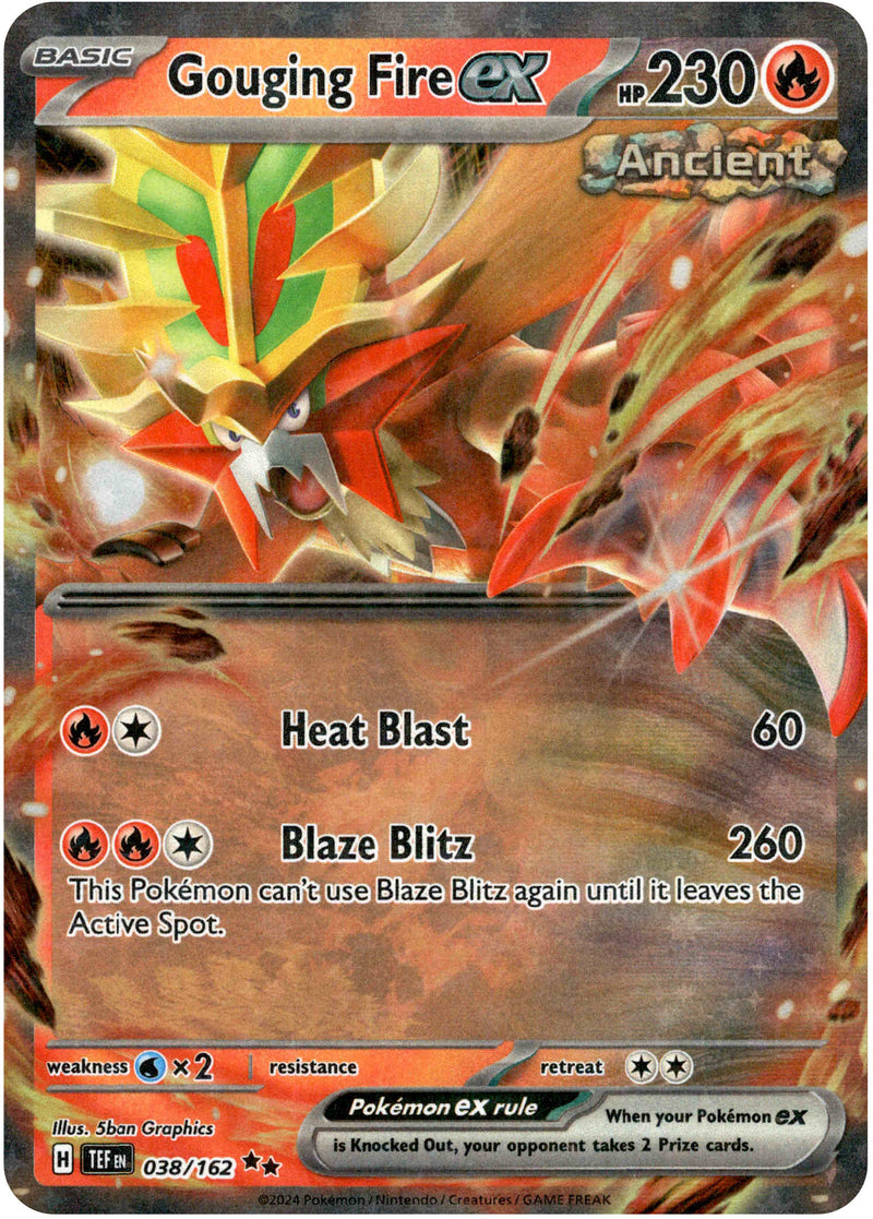 gouging fire pokemon card Gouging Fire ex - 038/162 - SV05: Temporal Forces [DOUBLE RARE] [Near Mint]