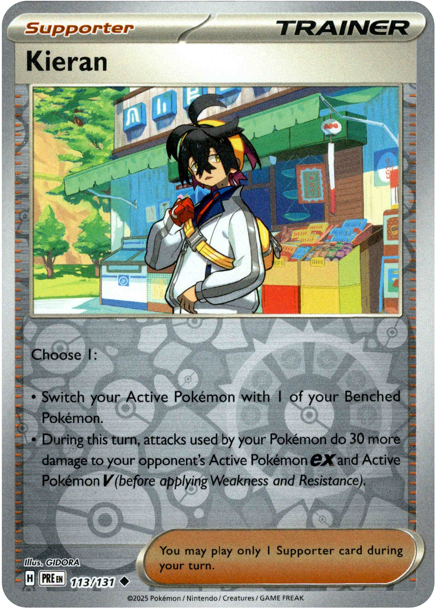 Kieran - 113/131 - Prismatic Evolutions - Reverse Holo - Card Cavern