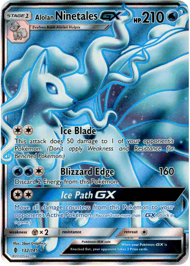 Alolan Ninetales GX Full Art - 132/145 - Guardians Rising - Holo - Card Cavern