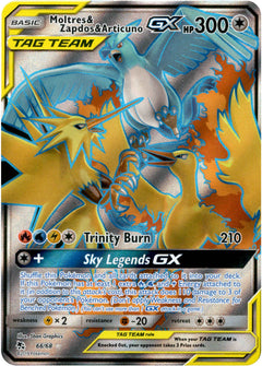 Moltres & Zapdos & Articuno Tag Team GX Full Art - 66/68 - Hidden Fates - Holo - Card Cavern