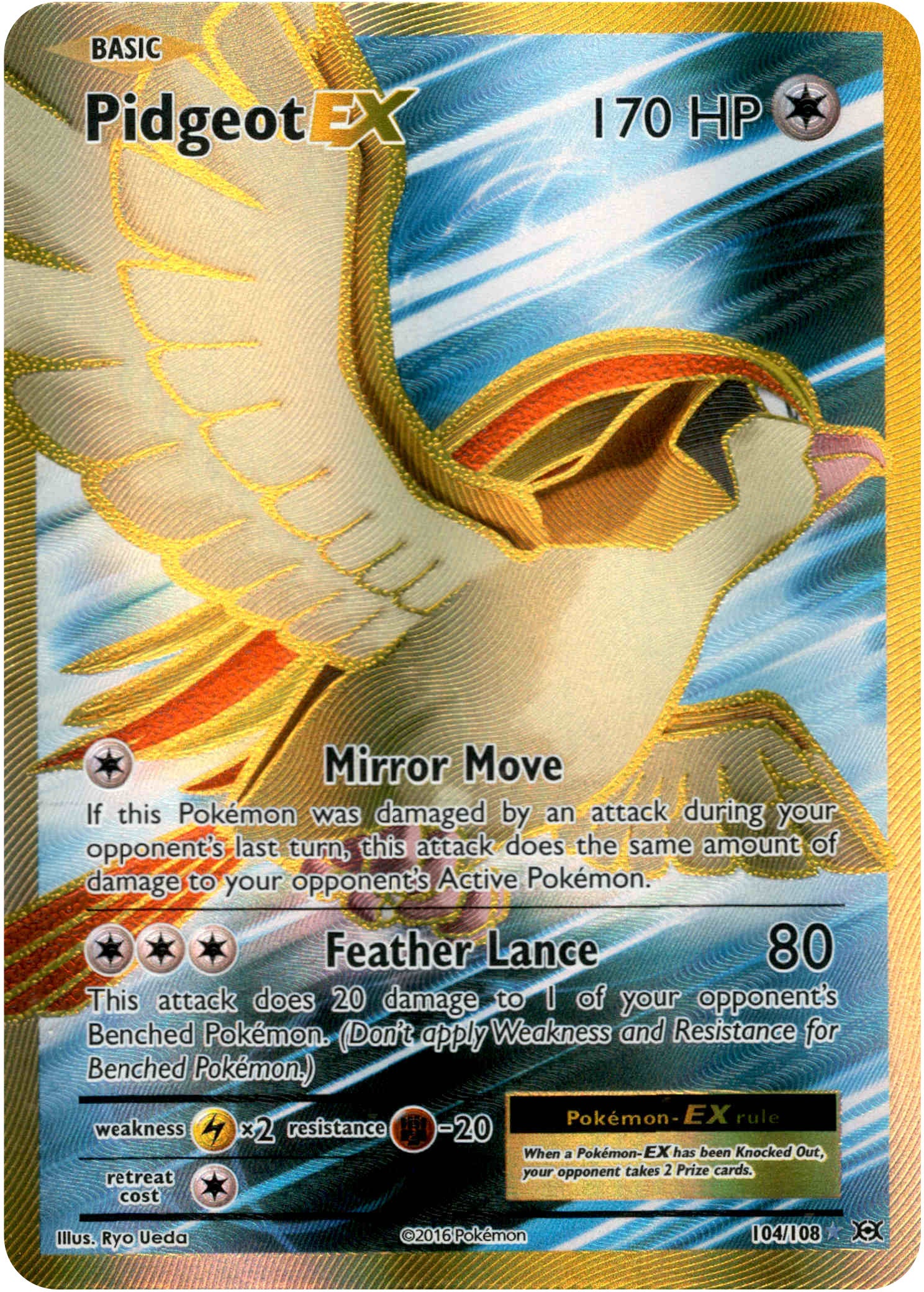 Pidgeot EX Full Art - 104/108 - Evolutions - Holo - Card Cavern