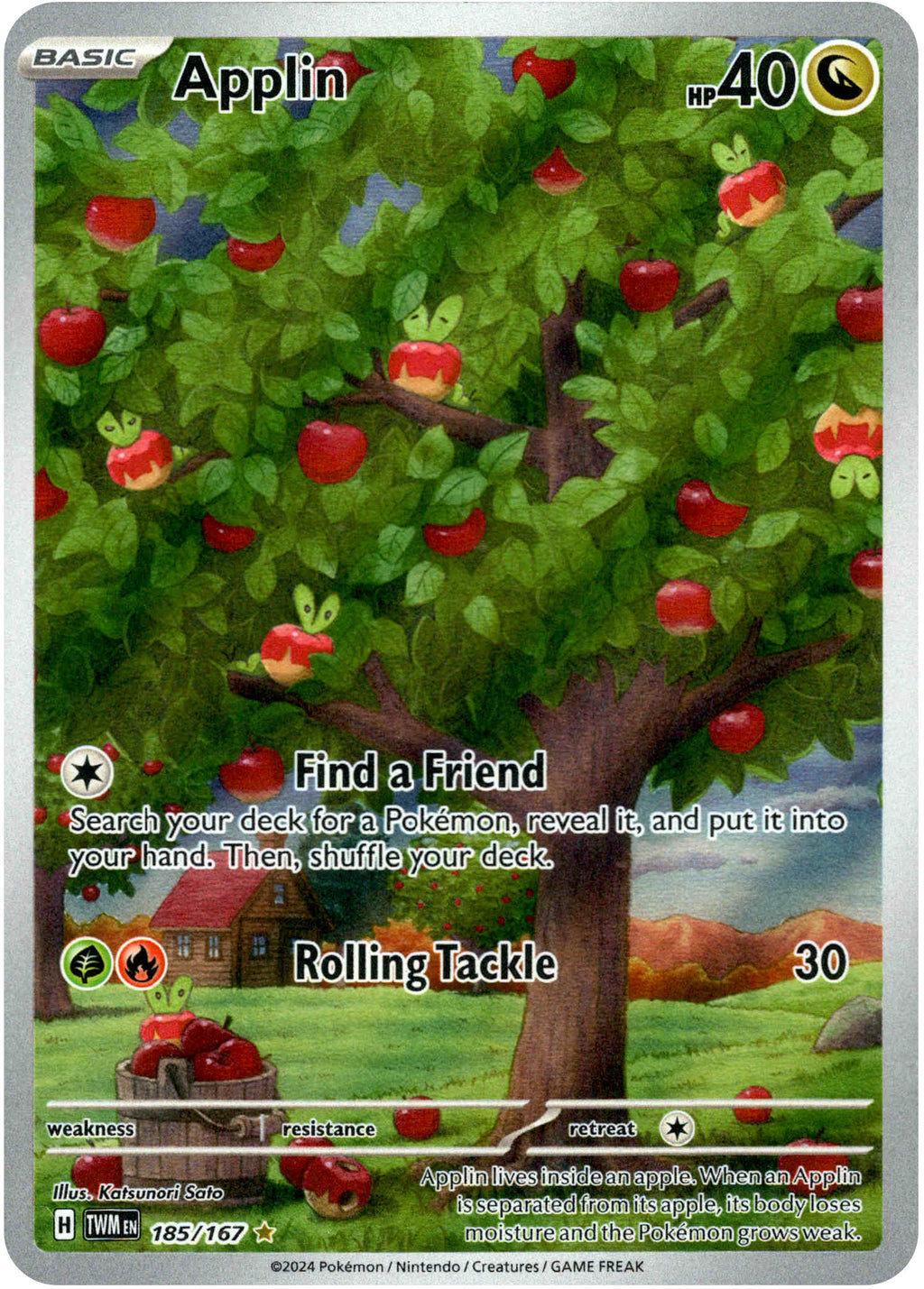 Applin - 185/167 - Twilight Masquerade - Holo – Card Cavern Trading ...