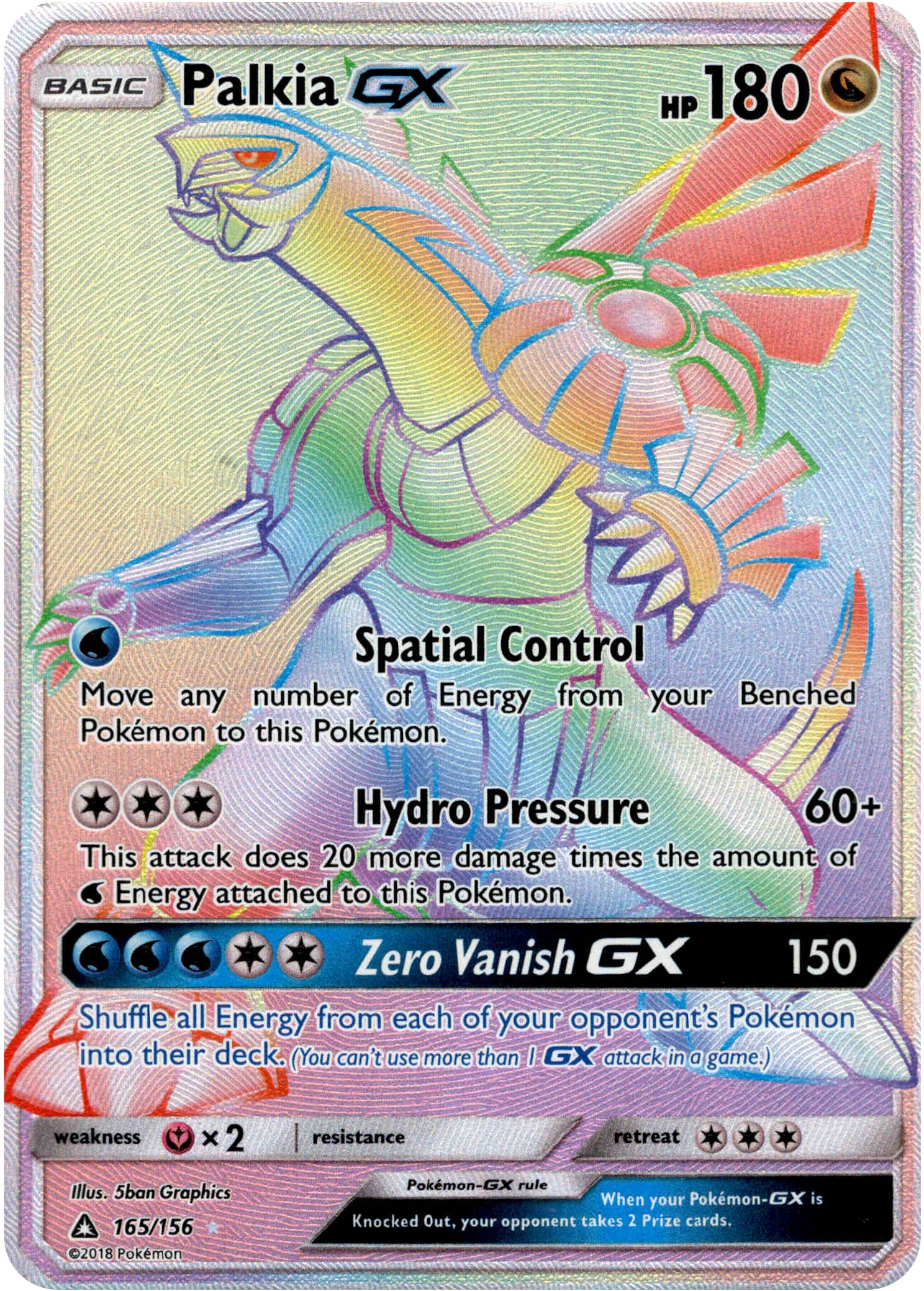 Palkia GX Hyper Rare - 165/156 - Ultra Prism - Holo - Card Cavern