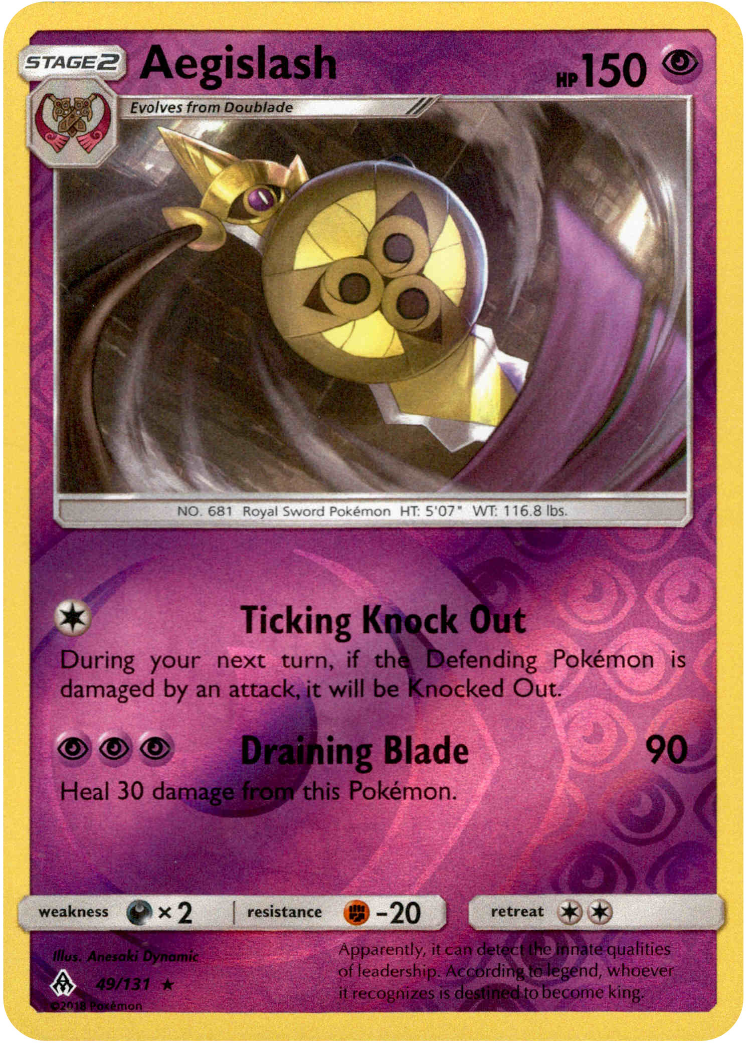 Aegislash - 49/131 - Forbidden Light - Reverse Holo - Card Cavern