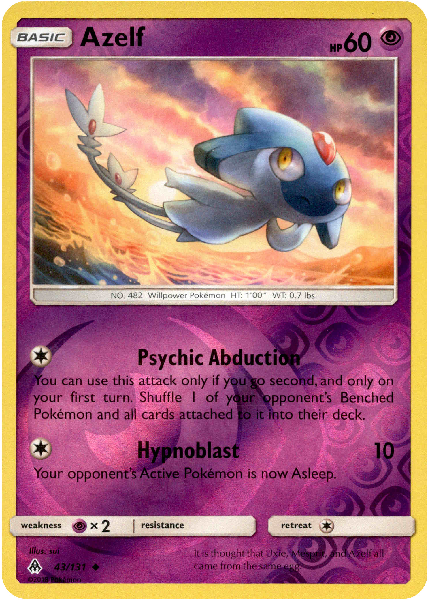 Azelf - 43/131 - Forbidden Light - Reverse Holo - Card Cavern