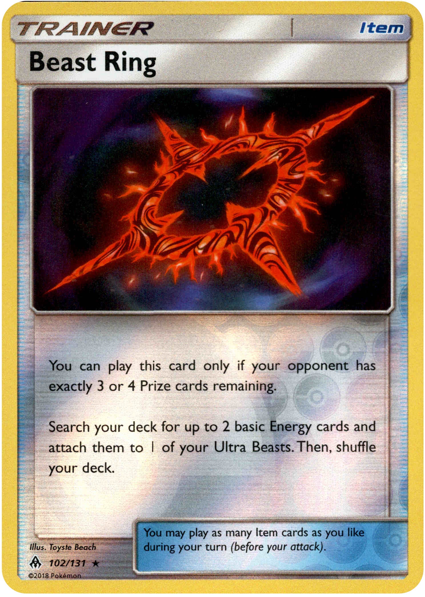 Beast Ring - 102/131 - Forbidden Light - Reverse Holo - Card Cavern