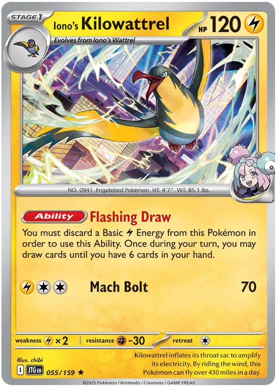 Iono's Kilowattrel - 055/159 - Journey Together - Holo - Card Cavern